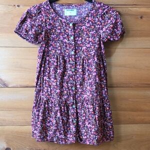 Old Navy Purple Floral Button-Front Tiered Dress